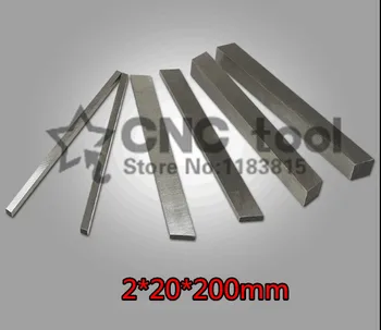 2pcs HRC60 2*20*de 200mm de Alta velocidade de aço Afiada de aço de TARUGOS de AÇO de lâmina Plana HSS ferramenta para Torneamento DIY-faca de material, ferramentas de Torno
