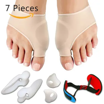 7PCS/SET Joanete Mangas Hálux Valgo Correção de Alinhamento de Dedo do pé de Separação Metatarso Tala Ortopédica de Alívio da Dor, Cuidados com os Pés Ferramenta