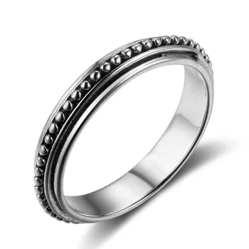 925 Anéis de Prata Esterlina para Mulheres de Personalidade de Moda Simplicidade Anel Vintage Temperamento Anel de Prata 925 de Casamento Anel de Banda