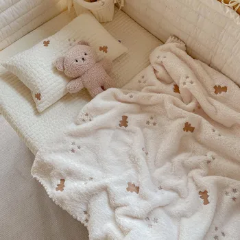Macio Cartoon Flanela Cobertor do Bebê Recém-nascido Carrinho de Coral de Lã Quente Infantil Bebê Acessórios Swaddle Enrole um Cobertor, roupa de marca Co